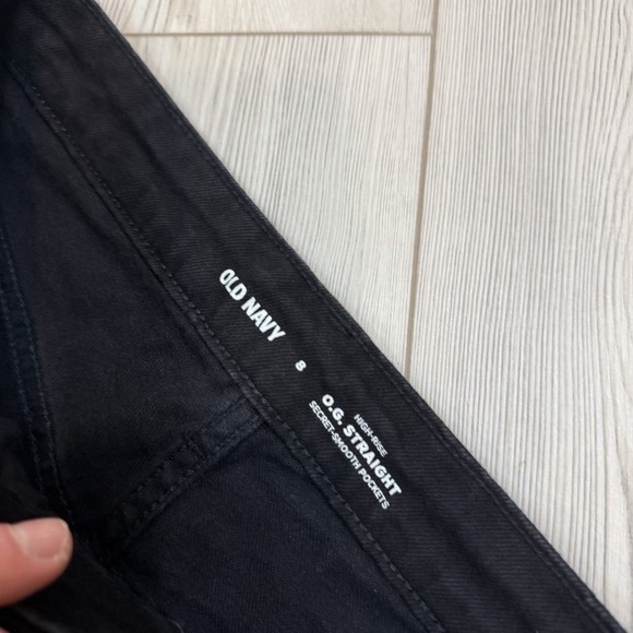 NWT Old Navy Women's 8 High-Waisted OG Straight Ankle Jeans Black 673617 - Picture 5 of 10